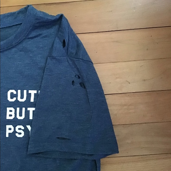 Only 1 left😈 “Cute but psycho” distressed T-shirt - Picture 2 of 8
